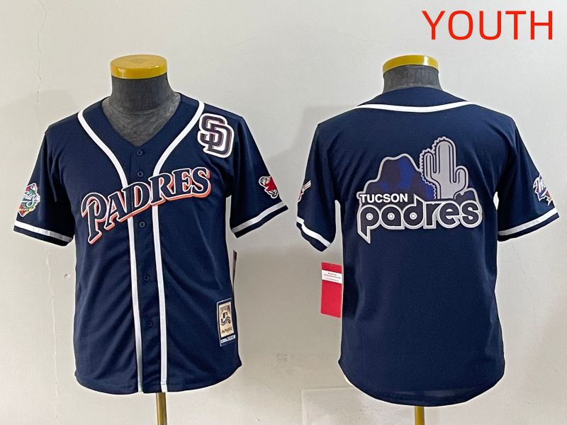 Youth 2025 San Diego Padres Blank Blue Throwback Game Nike MLB Jersey style 18
